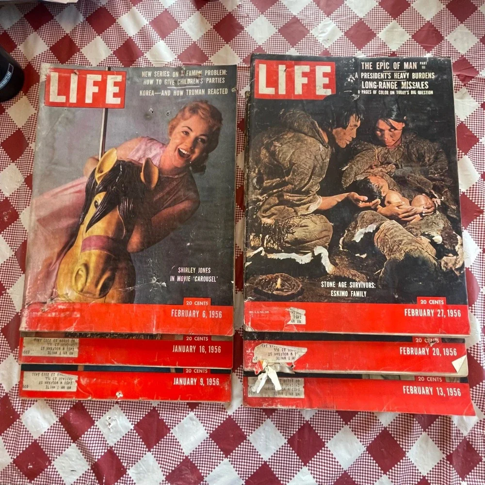Vintage LIFE Magazine Lot 6 Issues January February 1956 Anita Ekberg Truman